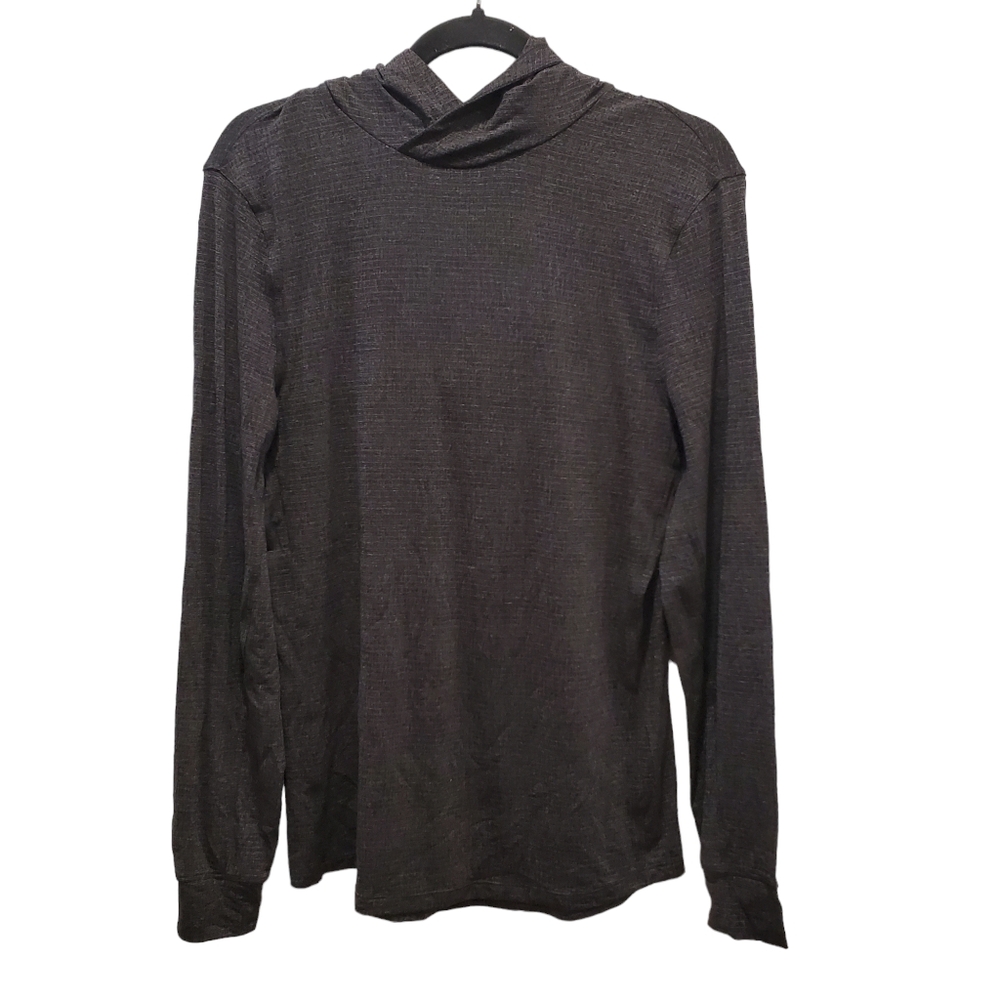 Lululemon Run Collection Gray Running Long Sleeve Shirt w Hood size 8 Tencel?